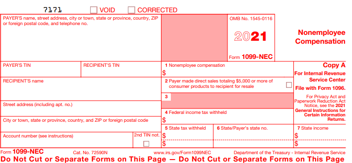 2023 IRS Tax Form 1099-NEC Carbonless Set – 6 Recipients + 1 Form 1096 (No Envelopes)